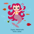 Joyeux anniversaire sous la mer avec une sirène